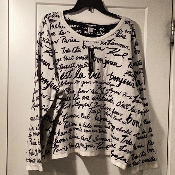 NWT Karl Lagerfeld Size 2X Sweater Soft White - Picture 1 of 6